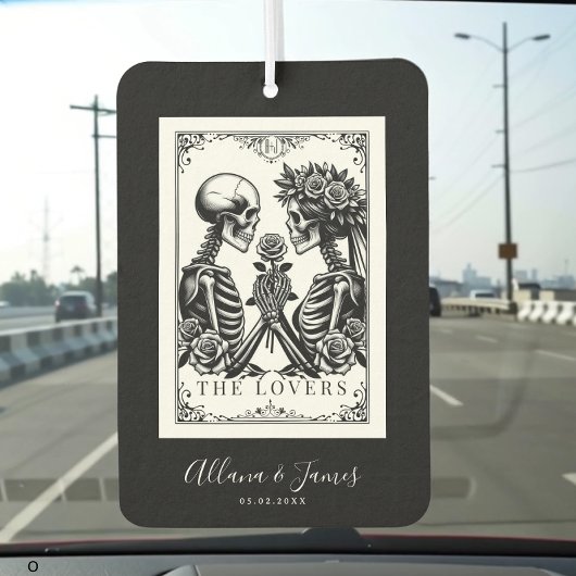 De liefhebbers Tarot Kaart Skeletten Monogram Brui Luchtverfrisser