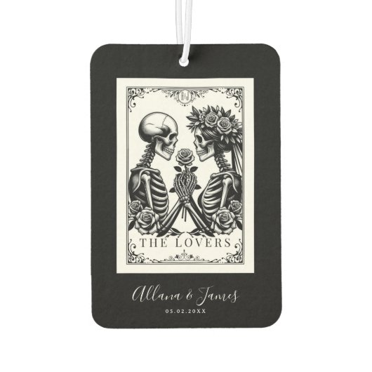 De liefhebbers Tarot Kaart Skeletten Monogram Brui Luchtverfrisser (Achterkant)