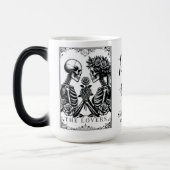 De liefhebbers Tarot Kaart Skeletten Monogram Brui Magische Mok (Links)