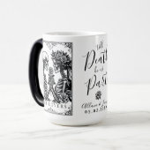 De liefhebbers Tarot Kaart Skeletten Monogram Brui Magische Mok (Voorkant links)