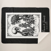 De liefhebbers Tarot Kaart Skeletten Monogram Brui Sherpa Deken (Voorkant (horizontaal))
