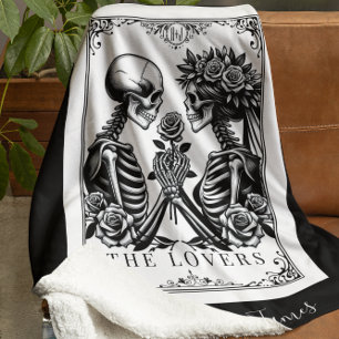 De liefhebbers Tarot Kaart Skeletten Monogram Brui Sherpa Deken