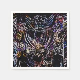 De liefhebbers Tarot Kaart zwart Servetten