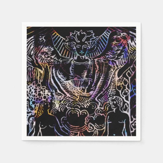 De liefhebbers Tarot Kaart zwart Servetten (Voorkant)