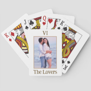 De liefhebbers Tarot Mockup paar naam en foto Pokerkaarten