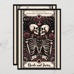 DE LIEFHEBBERS Tarot Skelet Love Red Roses Bruilof Kaart