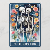 De liefhebbers Tarot Skeletten Bloemen Gotische Br Menu (Voorkant)