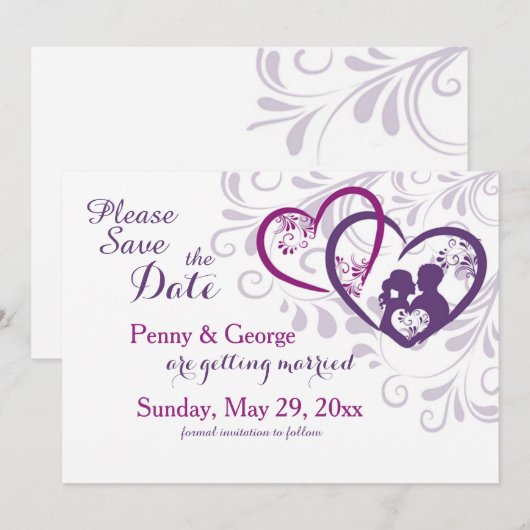 De liefjes bewaren de Aankondiging van de Datum (Voorkant / Achterkant)