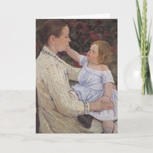 De liefkozing van het kind | Mary Cassatt  Kaart (Voorkant)