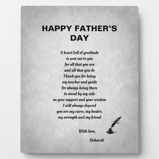 De lieflijk gepersonaliseerde Dag van de Vader Fotoplaat (Voorkant)