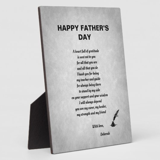 De lieflijk gepersonaliseerde Dag van de Vader Fotoplaat (Zijkant)