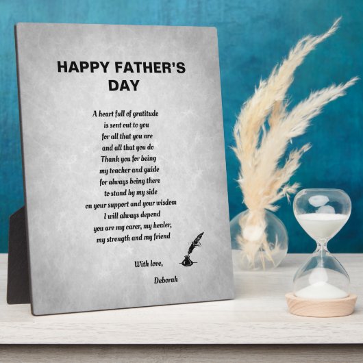 De lieflijk gepersonaliseerde Dag van de Vader Fotoplaat (Zijkant)