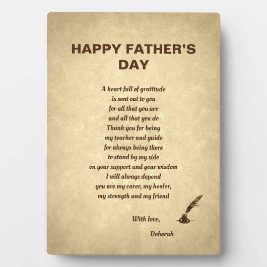 De lieflijk gepersonaliseerde Dag van de Vader Fotoplaat (voorkant)