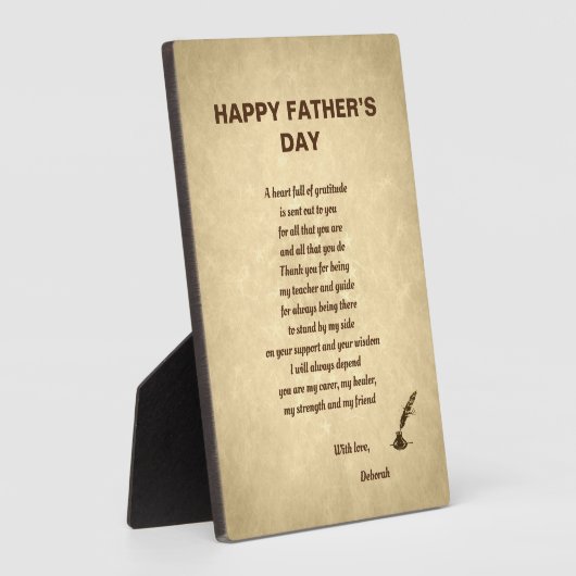 De lieflijk gepersonaliseerde Dag van de Vader Fotoplaat (Zijkant)