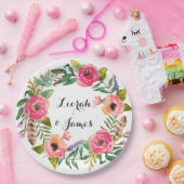 De lieflijke romantische waterverf papieren bordje (Feest)