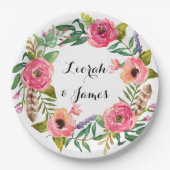 De lieflijke romantische waterverf papieren bordje (Voorkant)