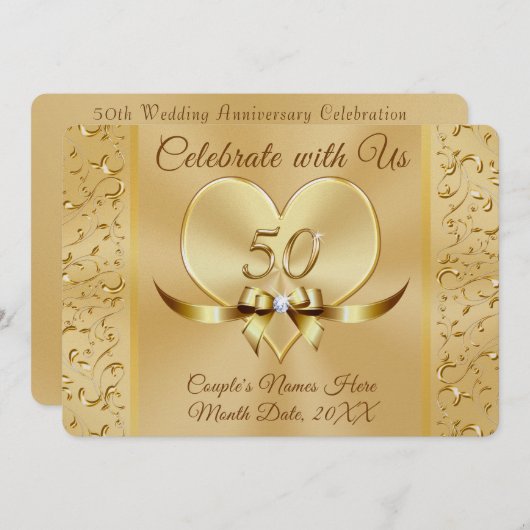 De liefste 50ste uitnodiging tot het Jubileum van  (Voorkant / Achterkant)