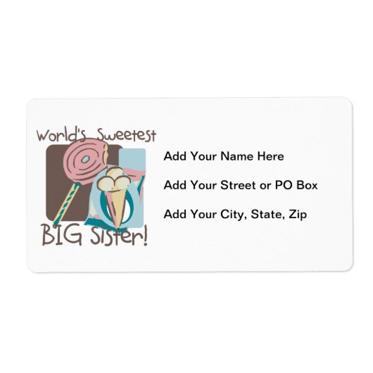 De liefste grote zuster van de wereld etiket (Voorkant)