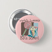 De liefste grote zuster van de wereld ronde button 5,7 cm (Voorkant /achterkant)