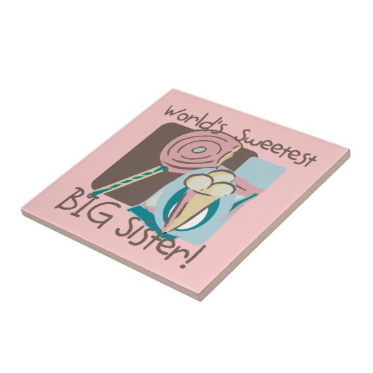 De liefste grote zuster van de wereld tegeltje (Zijkant)