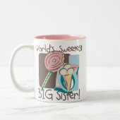De liefste grote zuster van de wereld tweekleurige koffiemok (Links)