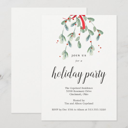 De liefste kerstfeestdag van Mistletoe nodigt uit Kaart (Voorkant / Achterkant)