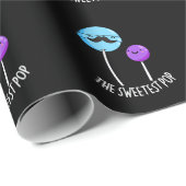 De liefste Pop Funny Lollipop Pun Dark BG Cadeaupapier (Rol Hoek)