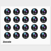 De liefste Pop Funny Lollipop Pun Dark BG Ronde Sticker (Vel)