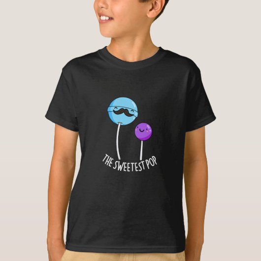 De liefste Pop Funny Lollipop Pun Dark BG T-shirt (Voorkant)