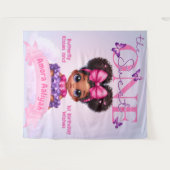 De lieve een etnische baby meisje 1e verjaardag wandkleed (Voorkant (horizontaal))
