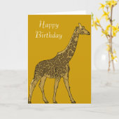 De lieve Verjaardag van de Giraffe Kaart (Gele Bloem)