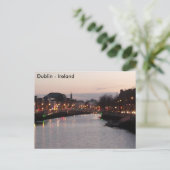 De Liffey-nacht, Dublin City, Ierland Briefkaart (Staand voorkant)