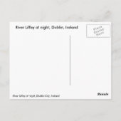 De Liffey-nacht, Dublin City, Ierland Briefkaart (Achterkant)