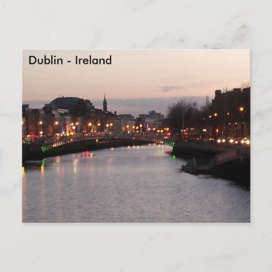 De Liffey-nacht, Dublin City, Ierland Briefkaart (Voorkant)