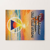 De lift is gebroken herstel slogan Sunrise Legpuzzel (Horizontaal)