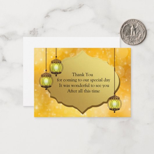 De Lightning Lamp Dank je wel kaart Notitiekaartje (Voorkant / Achterkant in situ)