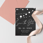 De Lights van het Koord van het Chalkboard Wedding Aankondigingskaart<br><div class="desc">Het Briefkaart van de Uitnodiging van het Koord van het Chalkboard Weddenschap sparen het van de Datum. Verzend uit dit Briefkaart van de Uitnodiging van het Koord van Chalkboard Wedding sparen het van de Uitnodiging van de Datum aan familie en vrienden. Een perfecte manier om de bruiloft aan te kondigen....</div>