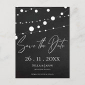 De Lights van het Koord van het Chalkboard Wedding Aankondigingskaart (Voorkant)