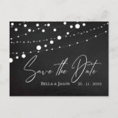 De Lights van het Koord van het Chalkboard Wedding Uitnodiging Briefkaart (Voorkant)