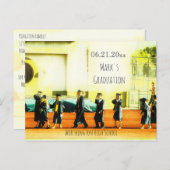 De lijn van het afstuderen omhoog Foto sparen de D Briefkaart (Voorkant / Achterkant)