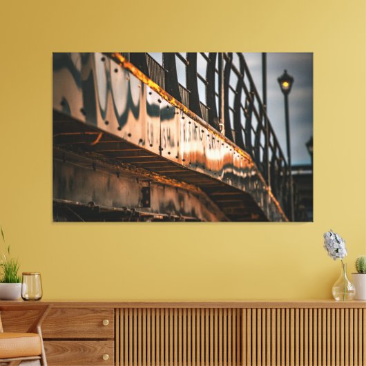 De lijnen naar beneden kijken canvas afdruk (Insitu (Woonkamer))