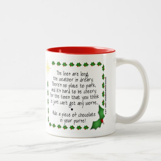 De lijnen zijn lang... tweekleurige koffiemok (Rechts)