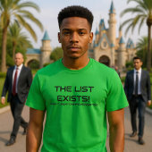 De lijst bestaat (zwart tekst) t-shirt