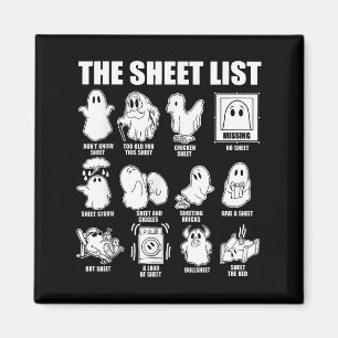 De lijst met grappige Ghost Puns Halloween kostuum Magneet