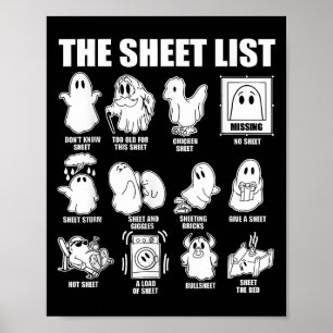 De lijst met grappige Ghost Puns Halloween kostuum Poster