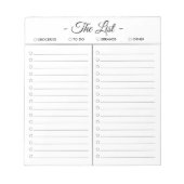 De lijst  om een lijst van Notitieblok te maken (Voorkant)