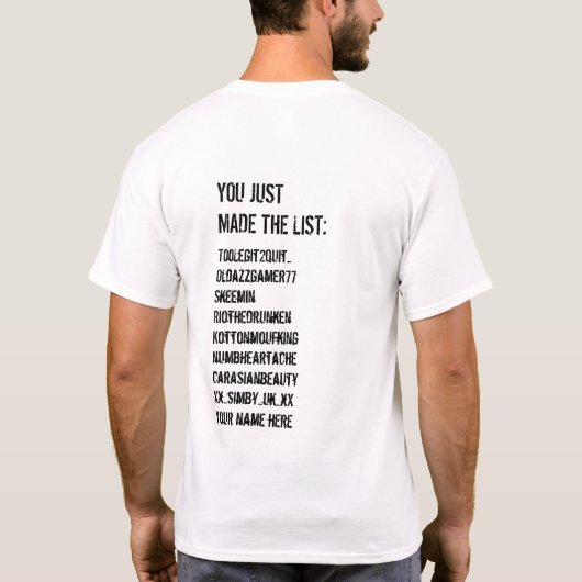 De lijst t-shirt (Achterkant)