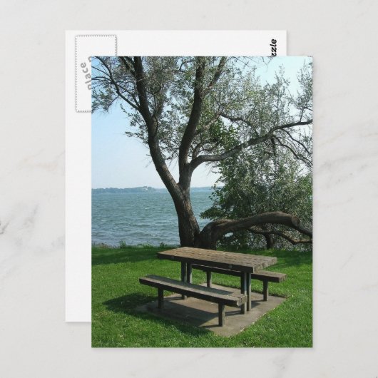 De Lijst van de picknick langs de Oever Briefkaart (Voorkant / Achterkant)