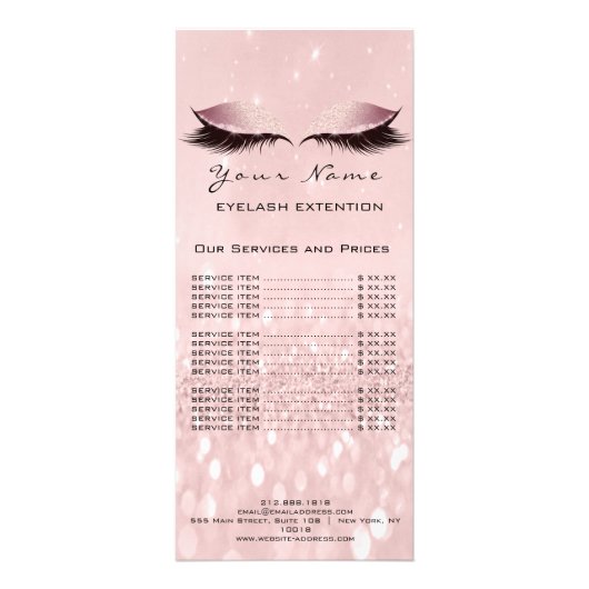 De Lijst van de prijs knoopt Uitbreiding Makeup Ar Reclamekaart (Voorkant)