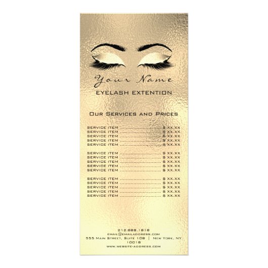 De Lijst van de prijs knoopt Uitbreiding Makeup Ku Reclamekaart (Achterkant)